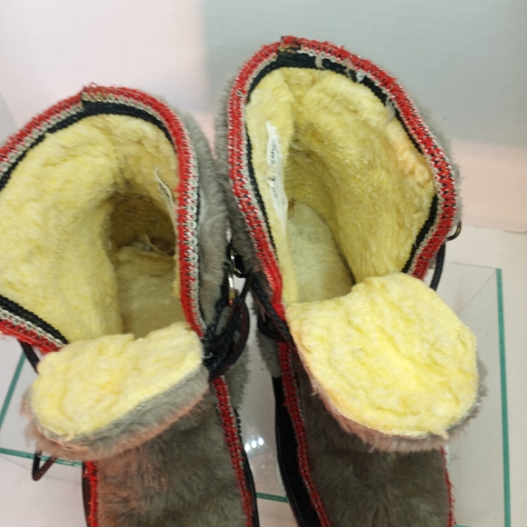 Snowland Vintage Faux-fur Suede Wedge Winter Ankle Lace-up Boots Size 7 - Picture 8 of 12